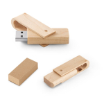 USB hecho a medida de madera de arce retráctil y giratorio color madera en caja