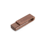 Memoria USB hecha a medida giratoria hecha de madera de nogal color madera oscura