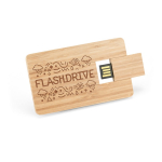 Tarjeta USB hecha a medida en madera de bambú personalizable color natural