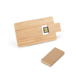 Tarjeta USB hecha a medida en madera de bambú personalizable color natural en caja