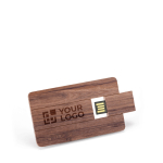 Tarjeta USB hecha a medida en madera de nogal personalizable color madera oscura vista principal
