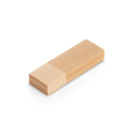 USB hecho a medida con carcasa de madera de bambú y con tapón color natural