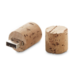 Memoria USB hecha a medida de corcho en forma de tapón de vino color natural