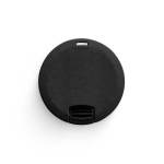Memoria USB redonda hecha a medida en fibra de trigo y plástico color negro