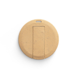 Memoria USB redonda hecha a medida en fibra de trigo y plástico color natural