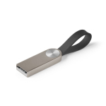 Memoria USB hecha a medida de metal con empuñadura de silicona color plateado