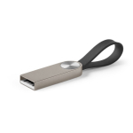 Memoria USB hecha a medida de metal con empuñadura de silicona color plateado