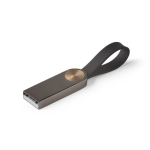Memoria USB hecha a medida de metal con empuñadura de silicona color gris topo