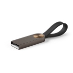 Memoria USB hecha a medida de metal con empuñadura de silicona color gris topo