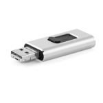 USB hecho a medida de metal 4 funciones en 1 con clip retráctil color plateado brillante
