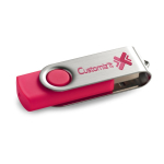 USB custom made con acabado en goma y clip metálico color multicolor