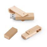 Memoria USB hecha a medida de madera de bambú o arce giratorio color madera en caja