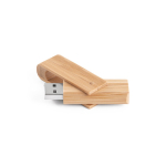Memoria USB giratoria hecha a medida hecha de madera de bambú color natural