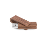 USB hecho a medida en madera de nogal totalmente giratorio color madera oscura
