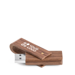 USB hecho a medida en madera de nogal totalmente giratorio color madera oscura vista principal