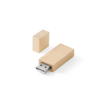 Memoria USB giratoria hecha a medida en madera de bambú o arce color madera