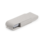 Pendrive eco giratorio hecho a medida hecho de fibra de trigo color blanco