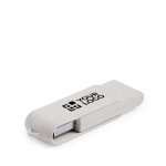 Pendrive eco giratorio hecho a medida hecho de fibra de trigo color blanco vista principal