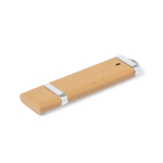 Memoria USB hecha a medida de caña de trigo con tapón y enganche color natural