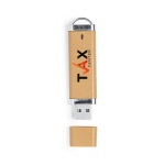 Memoria USB hecha a medida de caña de trigo con tapón y enganche color natural