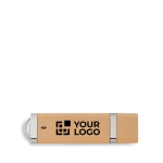 Memoria USB hecha a medida de caña de trigo con tapón y enganche color natural vista principal