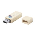 Clásico USB hecho a medida con carcasa de madera de bambú y tapón color madera clara