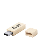 Clásico USB hecho a medida con carcasa de madera de bambú y tapón color madera clara vista principal
