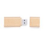Memoria USB hecha a medida con cuerpo de bambú y con tapón color natural