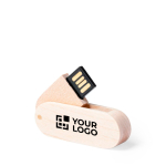USB giratorio y fino hecho a medida con cuerpo hecho de madera color madera clara vista principal