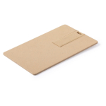 Tarjeta USB hecha a medida de plástico reciclado con acabado de madera color natural