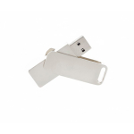 Memoria USB hecha a medida con cuerpo y clip hechos de metal color plateado