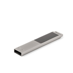 USB de metal plano hecho a medida con luz para iluminar el logo color plateado