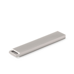 USB de metal plano hecho a medida con luz para iluminar el logo color plateado
