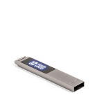 USB de metal plano hecho a medida con luz para iluminar el logo color plateado vista principal
