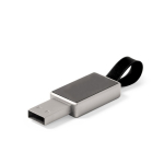 USB metálico hecho a medida con logo iluminado y pequeña cinta color plateado