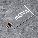 Tarjeta USB hecha a medida transparente personalizable a 2 caras color marrón anaranjado