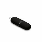 Memoria USB hecha a medida de plástico en forma de cápsula color negro