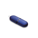 Memoria USB hecha a medida de plástico en forma de cápsula color azul