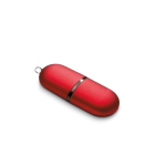 Memoria USB hecha a medida de plástico en forma de cápsula color rojo