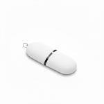 Memoria USB hecha a medida de plástico en forma de cápsula color blanco