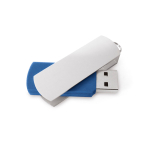 USB hecho a medida giratorio con clip de aluminio y forma rectangular color azul