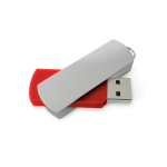 USB hecho a medida giratorio con clip de aluminio y forma rectangular color rojo