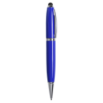 Bolígrafo USB hecho a medida elegante con puntero táctil tinta negra color azul