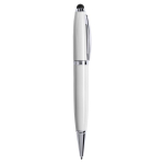 Bolígrafo USB hecho a medida elegante con puntero táctil tinta negra color blanco