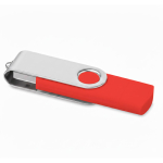 Memoria USB hecha a medida con doble conexión USB y Micro USB color rojo