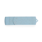 USB doble hecho a medida de caña de trigo con conexión tipo C color azul