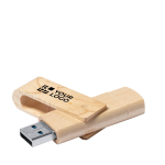 Pendrive giratorio de madera hecho a medida con USB tipo C vista principal