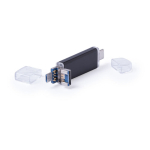 Memoria USB hecha a medida de aluminio con Micro USB y tipo C color negro
