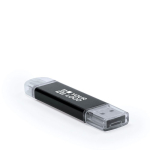 Memoria USB hecha a medida de aluminio con Micro USB y tipo C color negro vista principal