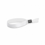 Pulsera lanyard de poliéster para sublimación con cierre de seguridad color blanco